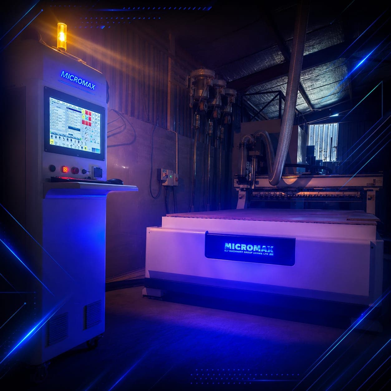 Micromax 2030 L ATC showcase Stylised promotional image of the Micromax 2030 L ATC CNC router